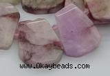 CTD3536 Top drilled 15*20mm - 25*30mm freeform pink kunzite beads