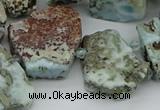 CTD3539 Top drilled 15*20mm - 25*30mm freeform larimar beads