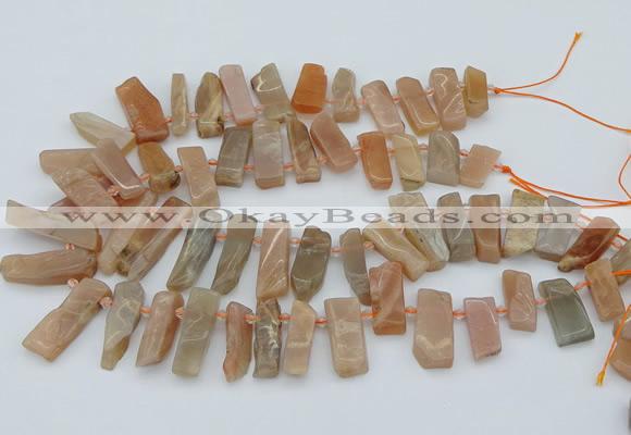 CTD3570 Top drilled 10*20mm - 12*40mm sticks moonstone beads