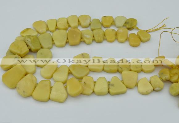 CTD3572 Top drilled 15*18mm - 22*30mm freeform yellow jade beads