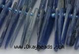 CTD3595 Top drilled 2*15mm - 5*40mm sticks blue kyanite beads