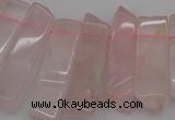 CTD361 Top drilled 10*28mm - 10*50mm wand rose quartz beads