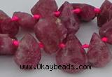 CTD3626 Top drilled 10*15mm - 15*20mm freeform pink tourmaline beads