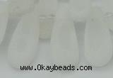 CTD3645 Top drilled 10*20mm - 15*45mm freeform matte white crystal beads