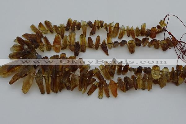 CTD3668 Top drilled 6*11mm - 11*35mm sticks quartz beads