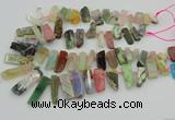 CTD3698 Top drilled 10*20mm - 12*40mm sticks mixed gemstone beads