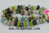 CTD3700 Top drilled 10*15mm - 15*25mm faceted nuggets mixed gemstone beads