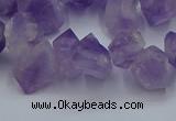 CTD3705 Top drilled 5*8mm - 15*20mm faceted nuggets amethyst beads