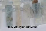 CTD3710 Top drilled 8*20mm - 10*35mm sticks aquamarine beads