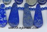 CTD3716 Top drilled 10*20mm - 15*45mm freeform lapis lazuli beads