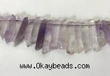 CTD3722 Top drilled 8*20mm - 10*50mm sticks light amethyst beads