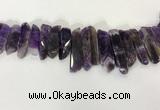 CTD3723 Top drilled 8*20mm - 10*50mm sticks amethyst beads