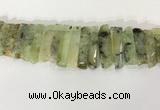 CTD3725 Top drilled 8*20mm - 10*50mm sticks green rutilated quartz  beads