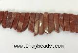 CTD3737 Top drilled 8*20mm - 10*50mm sticks red jasper beads