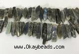 CTD3739 Top drilled 8*20mm - 10*50mm sticks labradorite beads