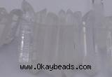 CTD375 Top drilled 6*25mm - 8*35mm sticks white crystal beads