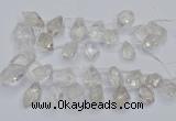 CTD3750 Top drilled 15*20mm - 25*30mm faceted nuggets white crystal beads