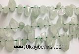 CTD3753 Top drilled 6*12mm - 13*18mm nuggets green quartz beads