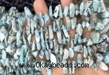 CTD3757 15.5 inches 4*8mm - 8*18mm sticks larimar gemstone beads