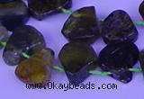 CTD3873 Top drilled 12*16mm - 15*20mm freeform green garnet beads