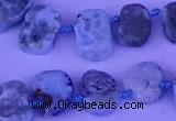 CTD3889 Top drilled 12*16mm - 13*17mm freeform larimar beads