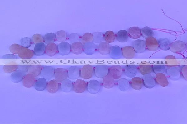 CTD3892 Top drilled 12*16mm - 13*17mm freeform morganite beads