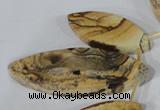 CTD40 Top drilled 10*23mm – 15*40mm marquise picture jasper beads