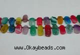 CTD4009 Top drilled 14*22mm - 22*42mm freeform agate gemstone beads