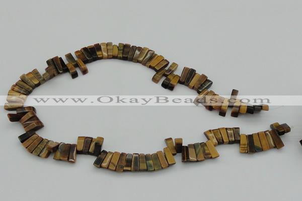 CTD402 Top drilled 4*15mm - 6*20mm sticks yellow tiger eye beads