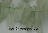 CTD412 Top drilled 8*25mm - 12*40mm nuggets green quartz beads