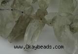 CTD415 Top drilled 8*25mm - 12*40mm nuggets green quartz beads