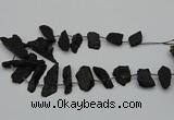 CTD438 Top drilled 10*25mm - 20*45mm freeform black tourmaline beads