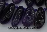 CTD448 Top drilled 10*20mm - 15*30mm freeform amethyst beads