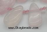 CTD480 Top drilled 10*22mm - 15*45mm freeform rose quartz beads