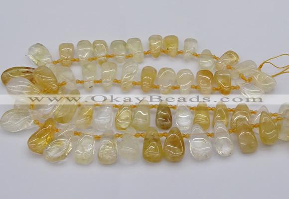 CTD482 Top drilled 10*22mm - 15*45mm freeform citrine beads