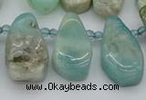 CTD489 Top drilled 10*22mm - 15*45mm freeform amazonite beads