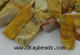 CTD499 Top drilled 10*25mm - 10*45mm sticks yellow crazy lace agate beads