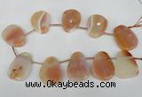 CTD503 Top drilled 25*35mm - 30*40mm freeform agate beads