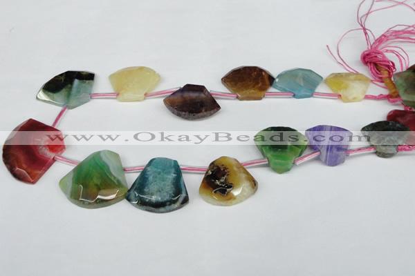 CTD510 Top drilled 25*30mm - 35*40mm freeform agate beads