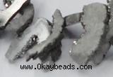 CTD562 Top drilled 10*20mm - 10*40mm freeform plated agate beads