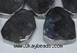 CTD571 Top drilled 20*30mm - 30*45mm freeform plated agate beads