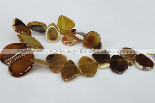 CTD611 Top drilled 25*30mm - 34*45mm freeform agate gemstone beads