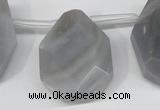 CTD616 Top drilled 22*30mm - 25*35mm faceted freeform grey agate beads