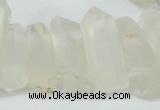 CTD625 Top drilled 10*25mm - 12*35mm faceted nuggets white crystal beads