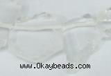 CTD628 Top drilled 15*20mm - 30*40mm freeform white crystal beads