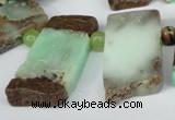 CTD638 Top drilled 15*25mm - 20*40mm freeform australia chrysoprase beads