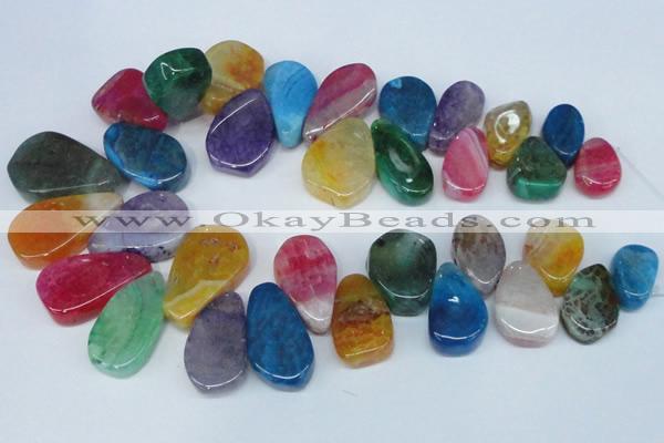 CTD690 Top drilled 18*25mm - 28*40mm freeform agate gemstone beads