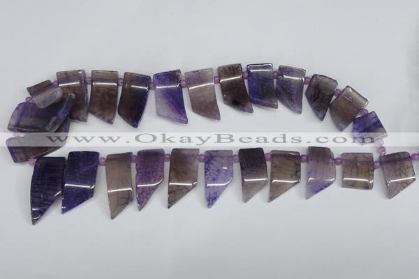 CTD732 Top drilled 15*20mm - 15*40mm wand agate gemstone beads