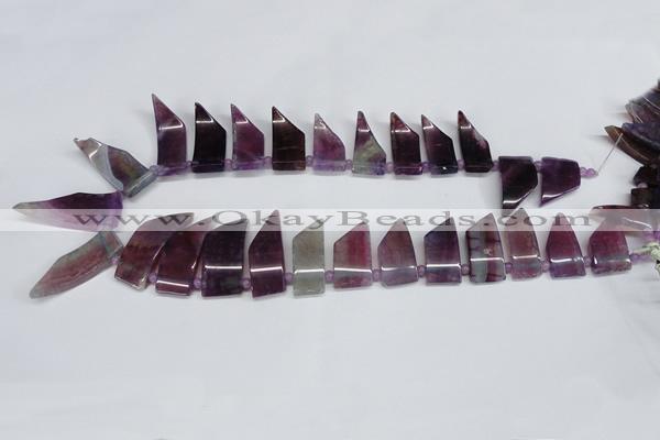 CTD733 Top drilled 15*20mm - 15*40mm wand agate gemstone beads