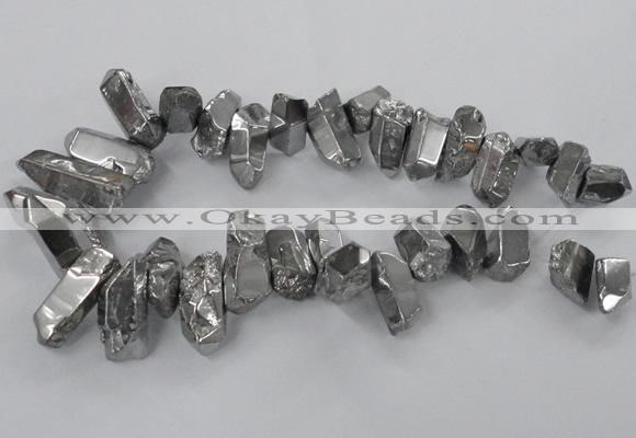 CTD781 Top drilled 8*18mm - 15*35mm nuggets plated quartz beads